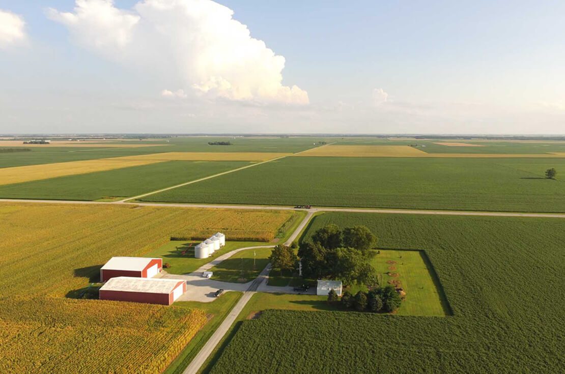 Aerial image of farm